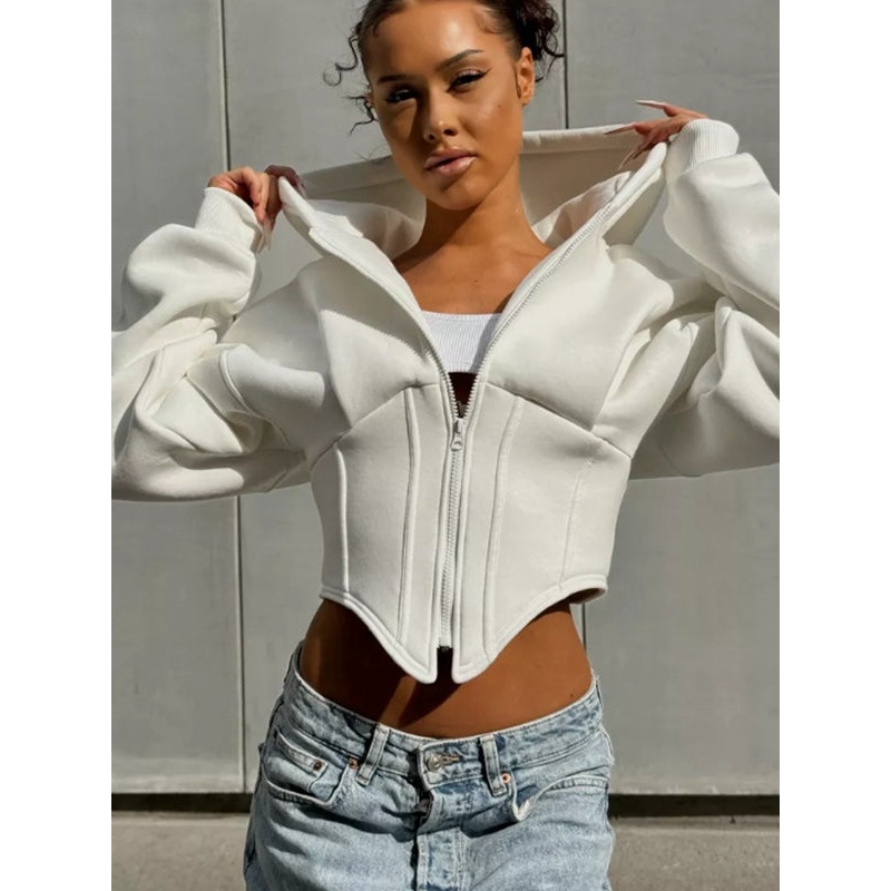 ZASUWA Female Zipper Corset Hoodie