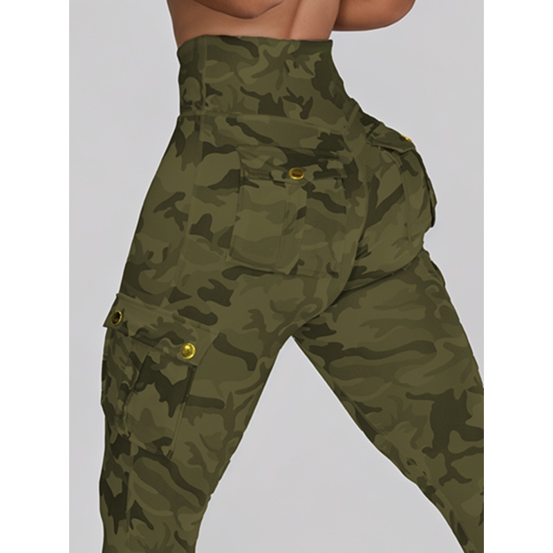 ZASUWA Female Camouflage Pocket Elastic Tight Leggings