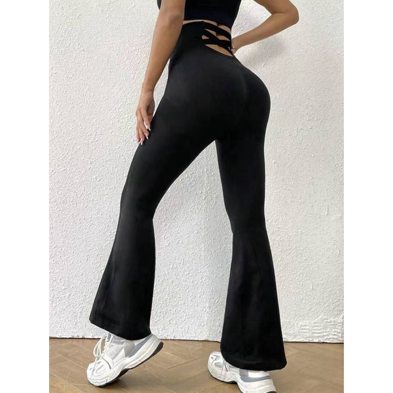 ZASUWA Female Cross Back Flare High-waisted Leggings