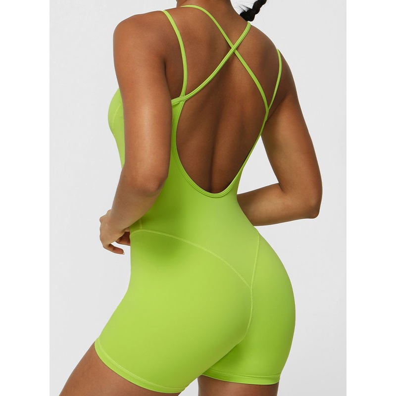 ZASUWA Female Cross Back U-shaped Backless Hip-lift Romper