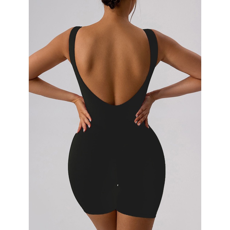 ZASUWA Female Hollow Out U Back High-Support Scrunch Bum Romper