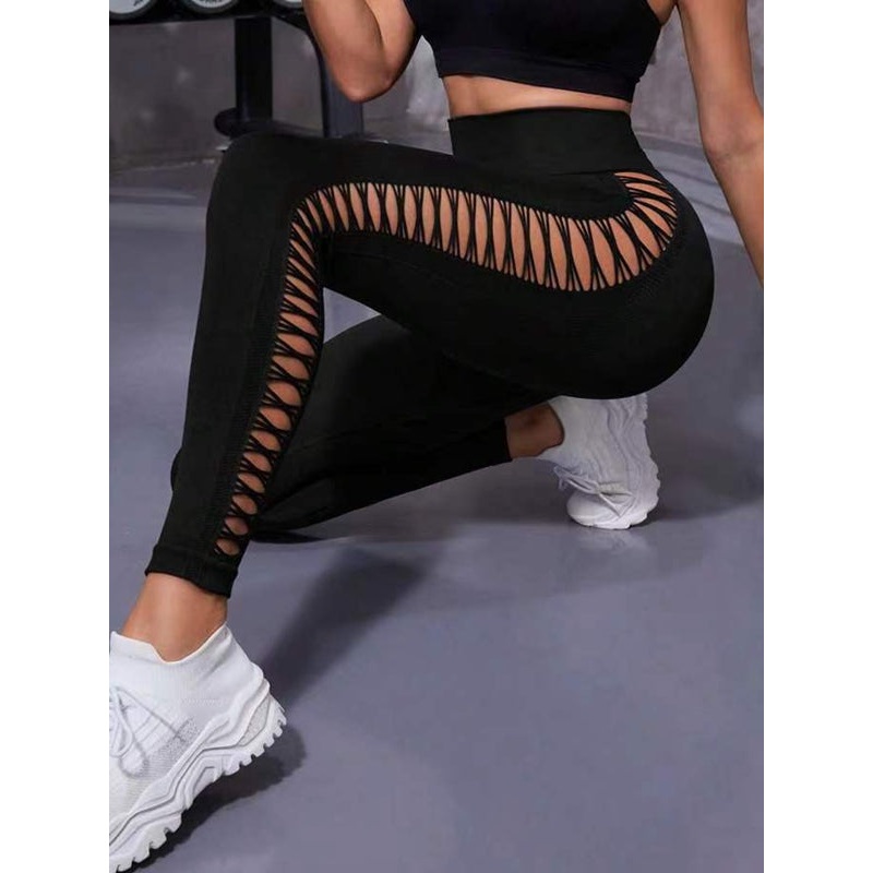 ZASUWA Female Ombre Lace-up Scrunch Bum Leggings