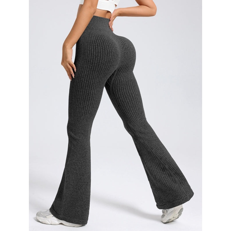 ZASUWA Female Ribbed Flare High-rise Leggings