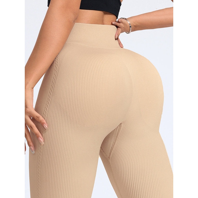 ZASUWA Female Scrunch Bum Ribbed High-rise Leggings