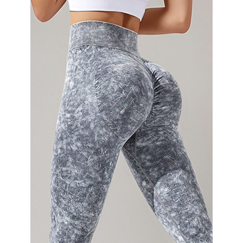 ZASUWA Female Seamless Denim Scrunch Bum Leggings