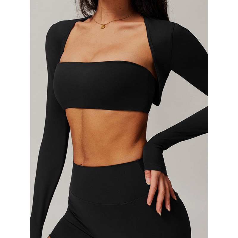 ZASUWA Female Square Collar Cropped Long Sleeves