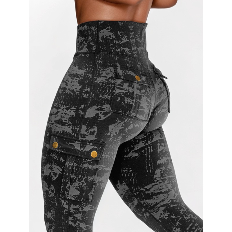 ZASUWA Female Unique Print Pocket Cargo Leggings