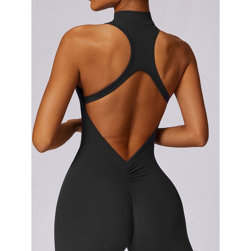 ZASUWA Female Zipper Cutout Scrunch Bum Jumpsuit