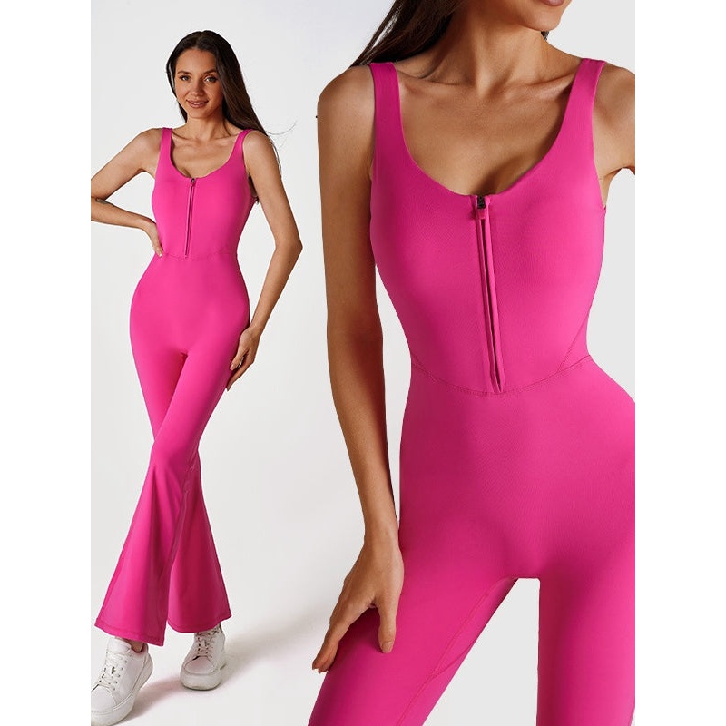 ZASUWA Female Zipper Flare Jumpsuit