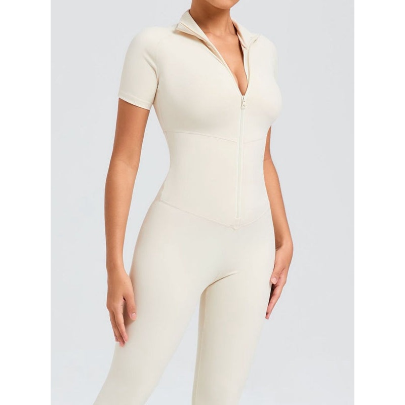 ZASUWA Female Zipper Stand Collar Jumpsuit