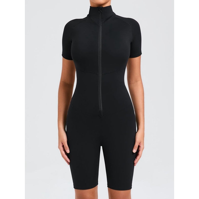 ZASUWA Female Zipper Stand Collar Romper