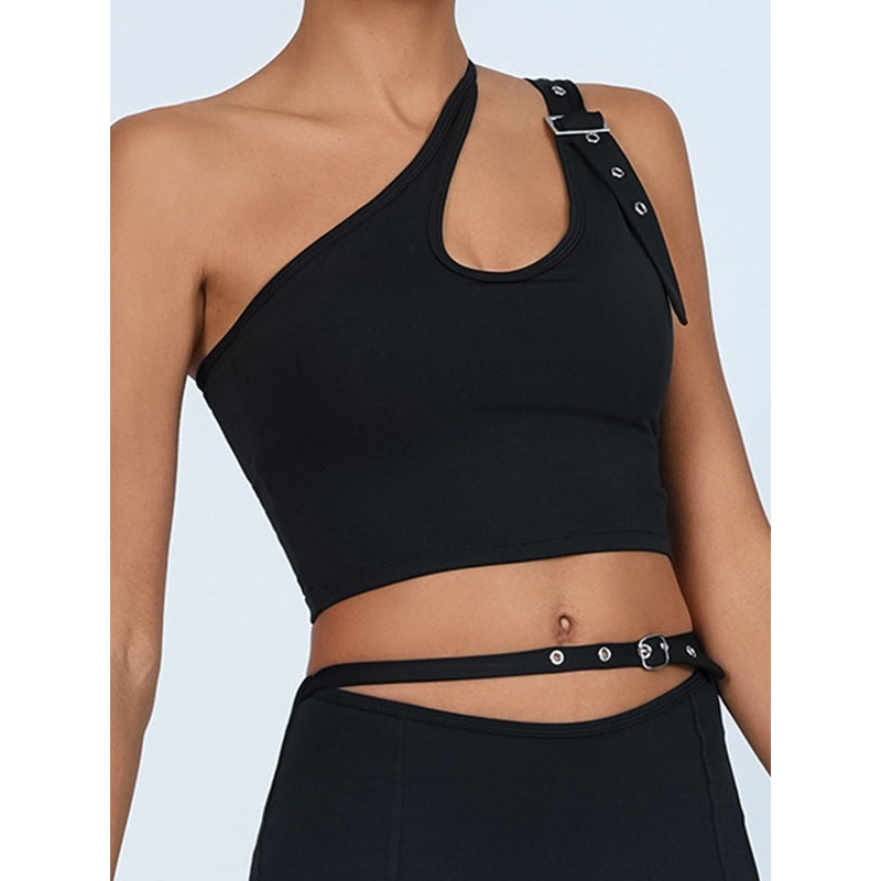 ZASUWA Female Button Cutout Cargo Style Sports Bras