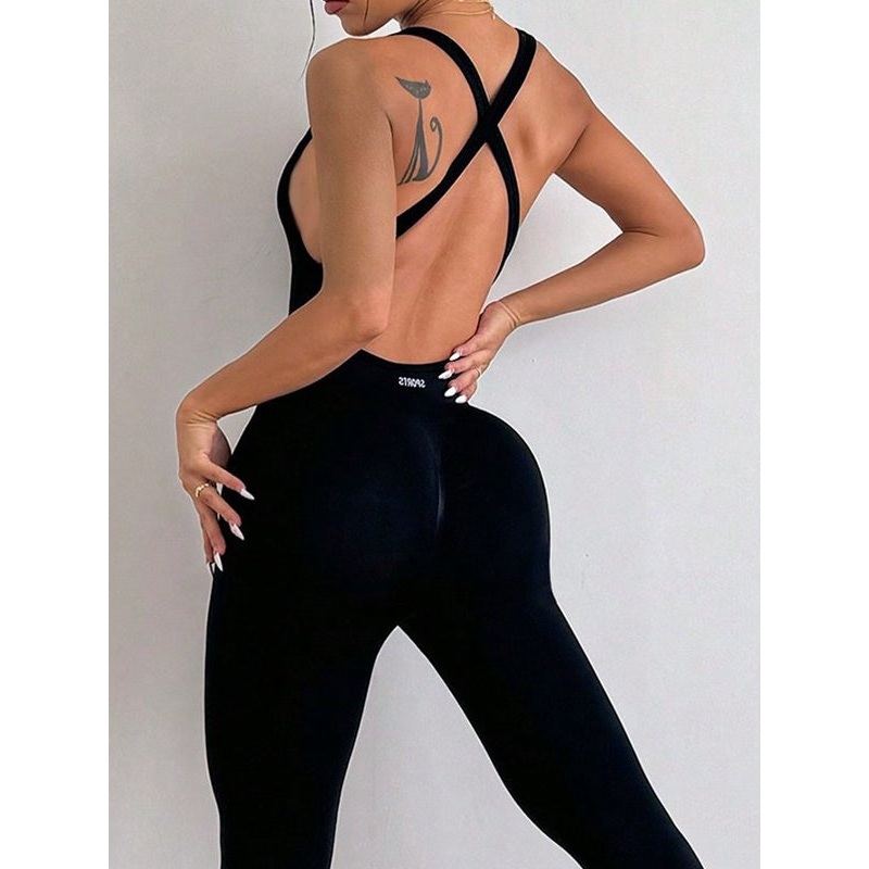 ZASUWA Female Cross Back Scrunch Bum Jumpsuit