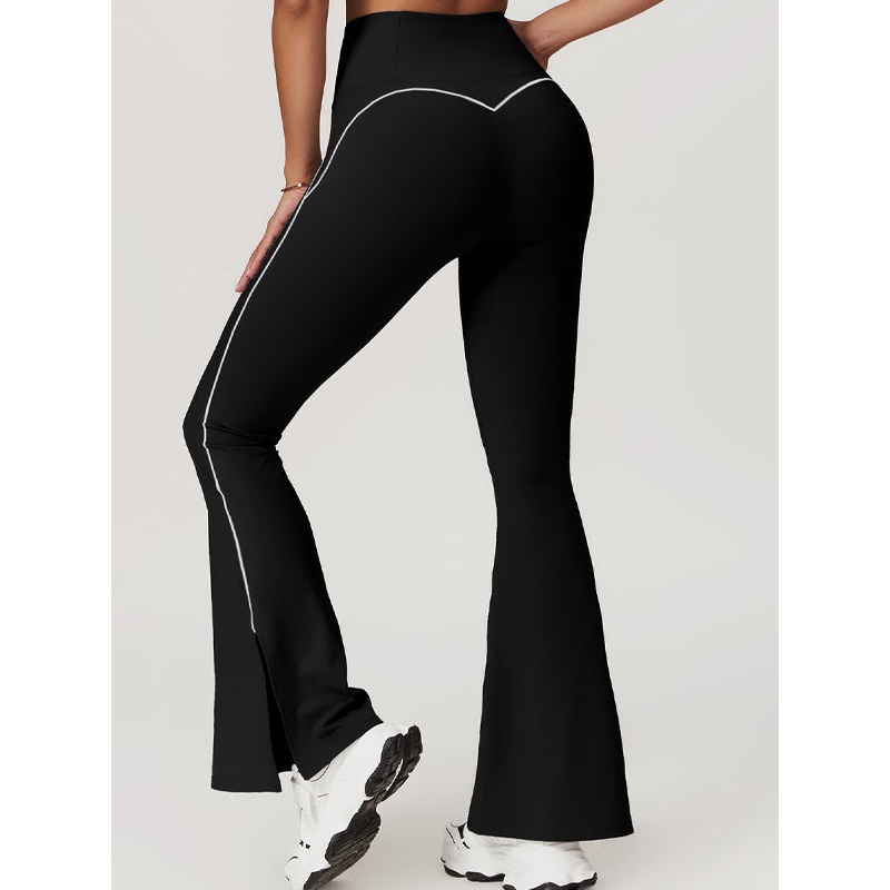 ZASUWA Female Flare Hip-lift High-waisted Split Pants