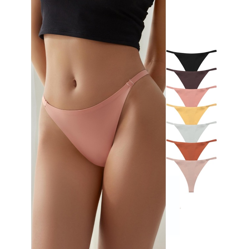ZASUWA Female Metal Chain Seamless T-back Multicolor Panties