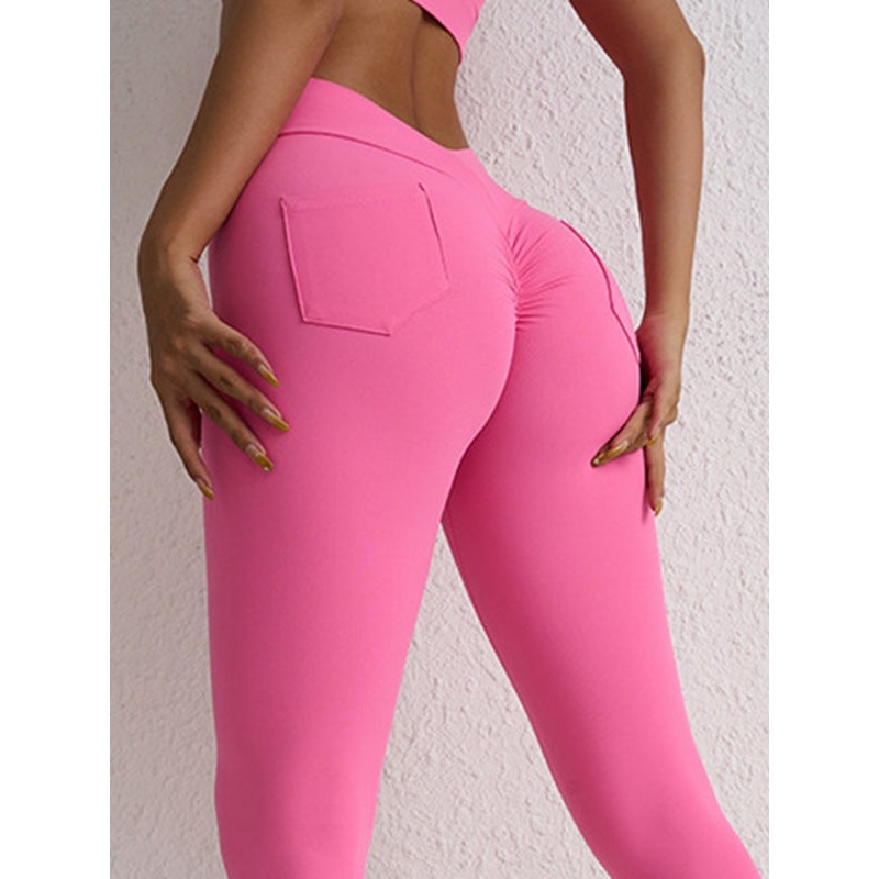 ZASUWA Female Pocket Scrunch Bum Deep V Cargo Leggings