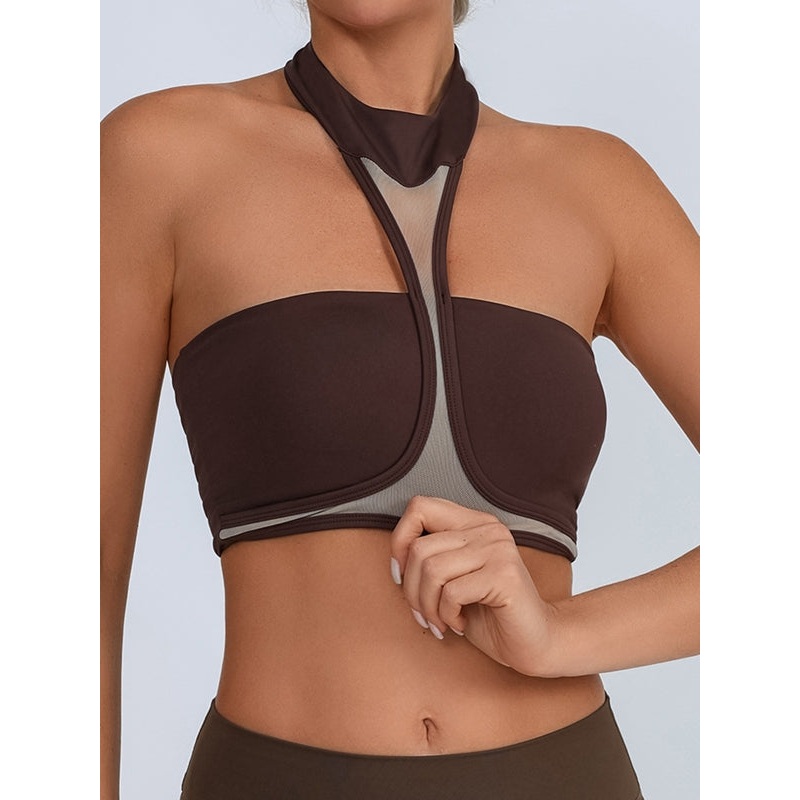 ZASUWA Female Sexy Mesh Backless Quick Dry Sports Bras