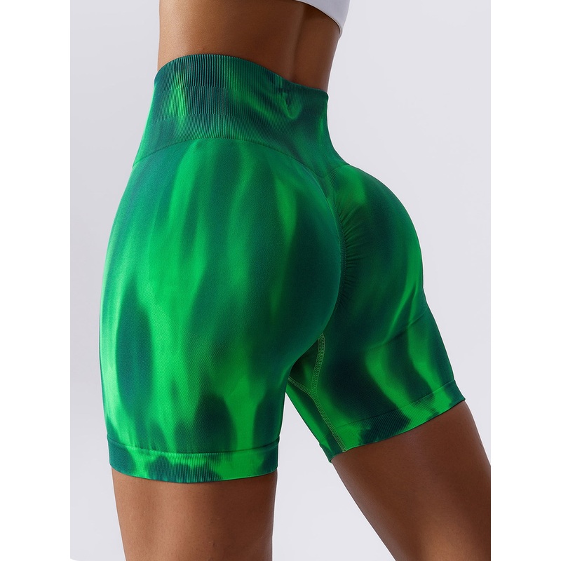 ZASUWA Female Unique Colorful Hot Tie-dye Scrunch Bum Spandex Gym Booty Shorts