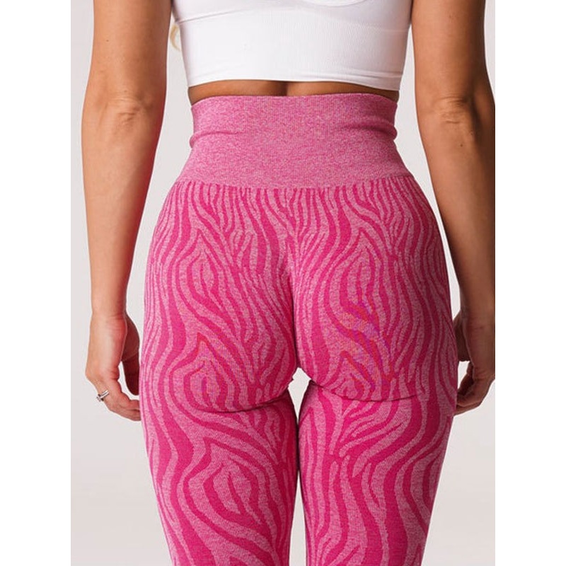 ZASUWA Female Zebra Print Scrunch Bum Seamless Leggings