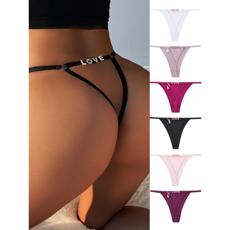 ZASUWA Femal Sexy Mesh Cutout Metal Panties