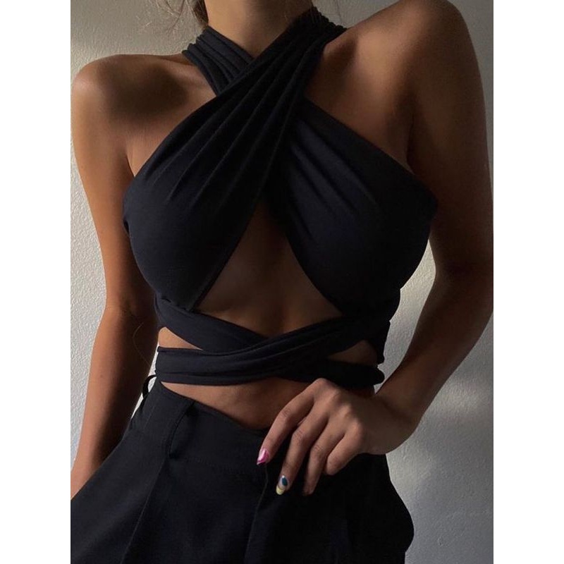 ZASUWA Female Cross Back Bow-knot Sports Bras