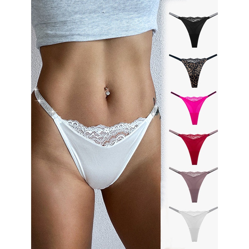 ZASUWA Female Glossy Diamond Lace Panties