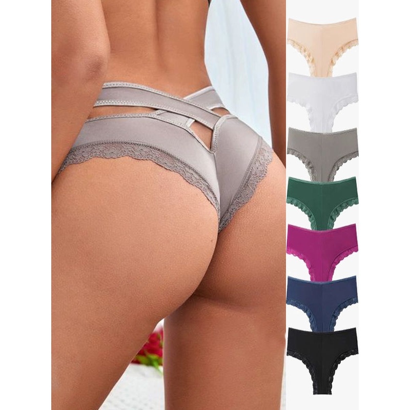 ZASUWA Female Hollow Out Silk T-back Panties