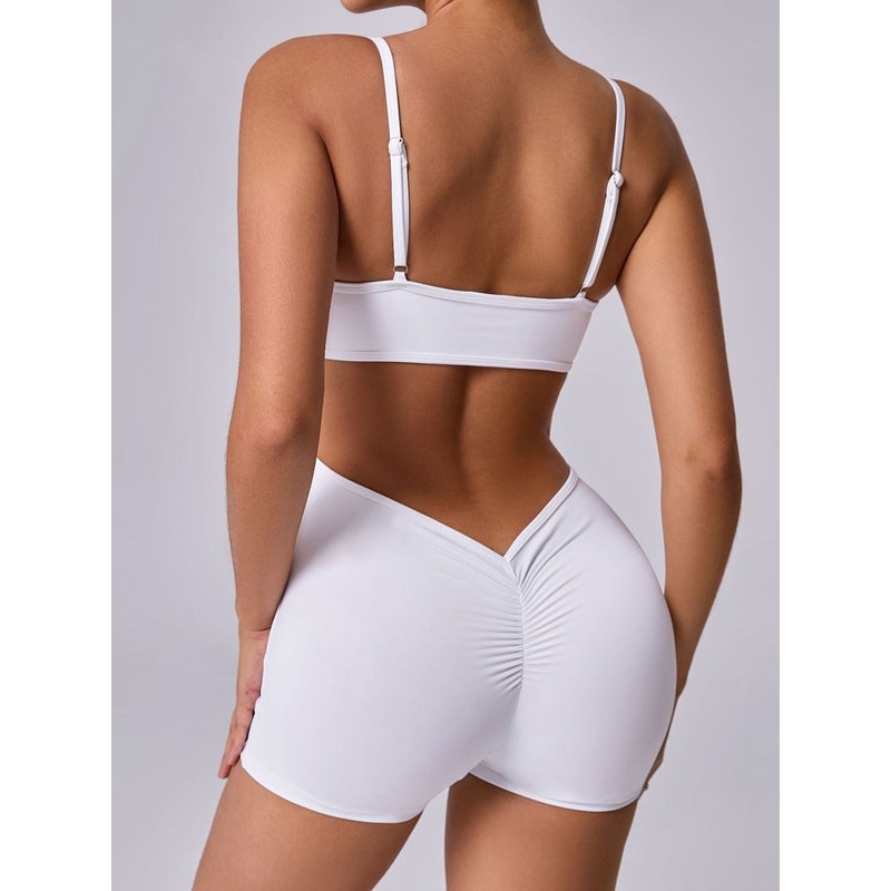 ZASUWA Female Hollow Out U-collar Scrunch Bum Romper