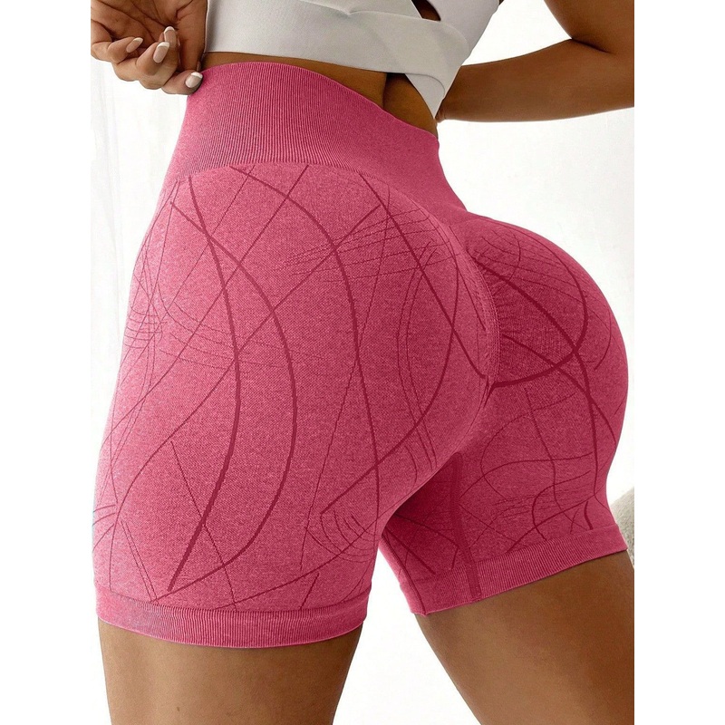 ZASUWA Female Quick Dry Natural Texture Print Scrunch Bum Booty Shorts