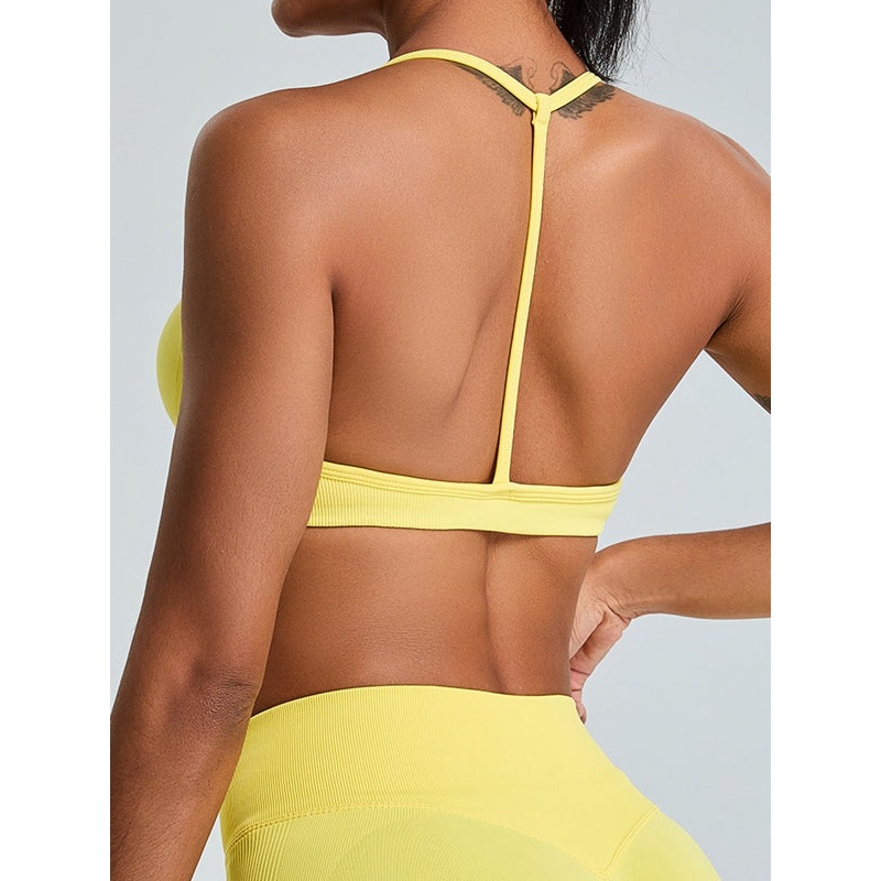 ZASUWA Female Ribbed Backless Seamless Sports Bras