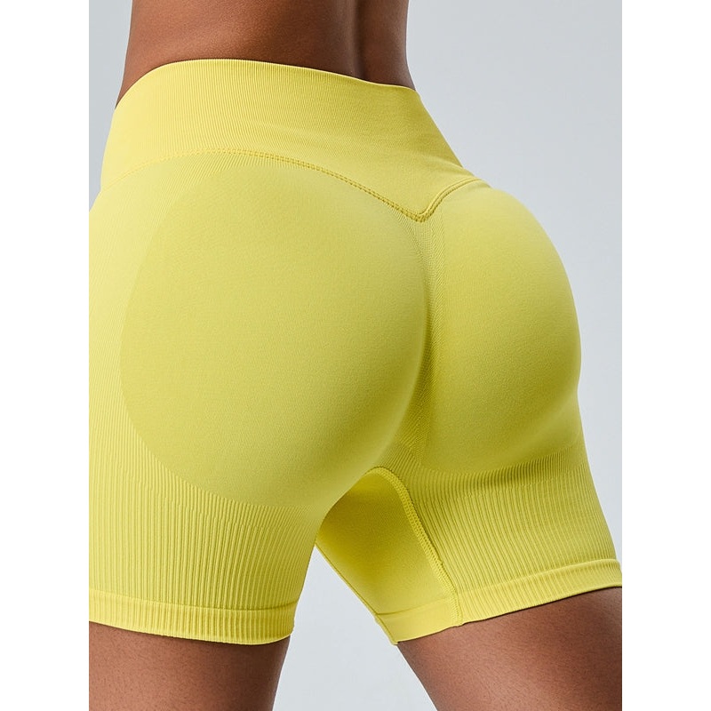 ZASUWA Female Ribbed Scrunch Bum Seamless Booty Gym Shorts
