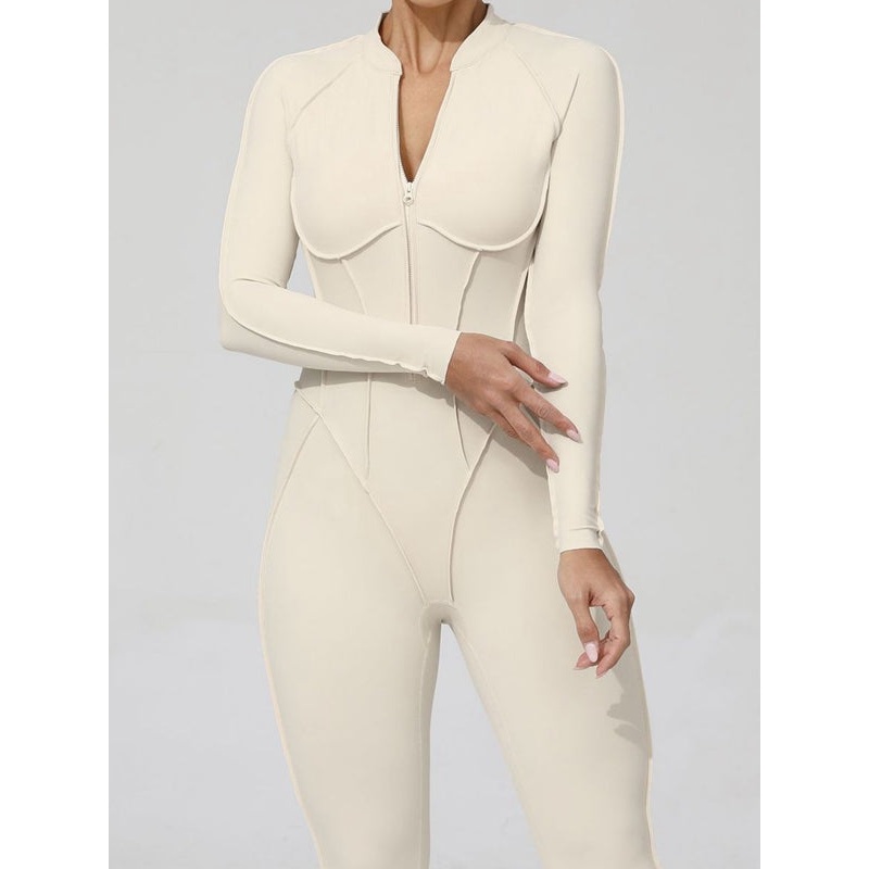 ZASUWA Female Sexy Backless Zipper Scrunch Bum Jumpsuit