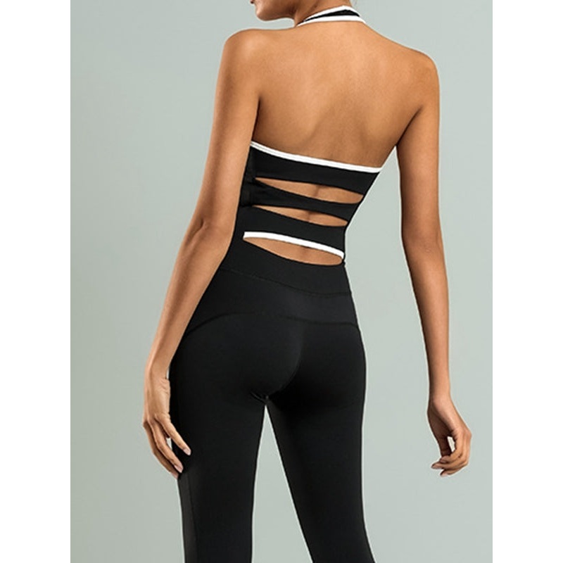 ZASUWA Female Sexy Hollow Out Halter Jumpsuit