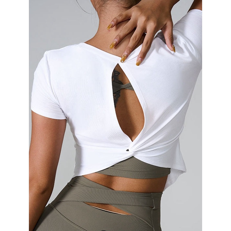ZASUWA Female Sexy Hollow Out High-rise Short Sleeves