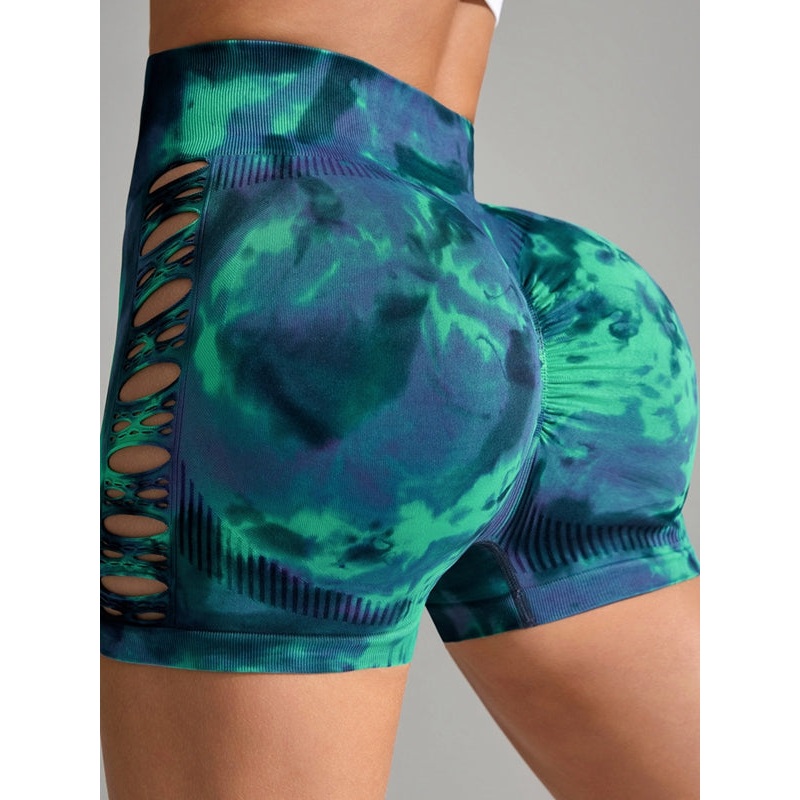 ZASUWA Female Sexy Hot Tie-dye Hollow Out Shorts