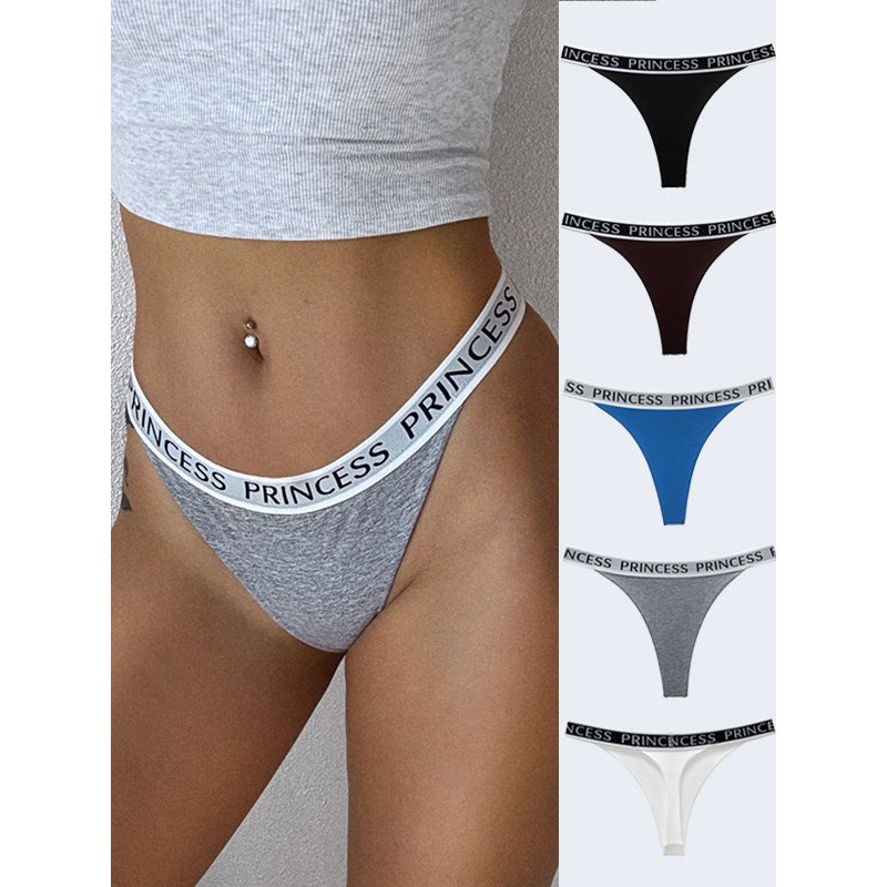 ZASUWA Female Sexy Letter Print T-back Panties