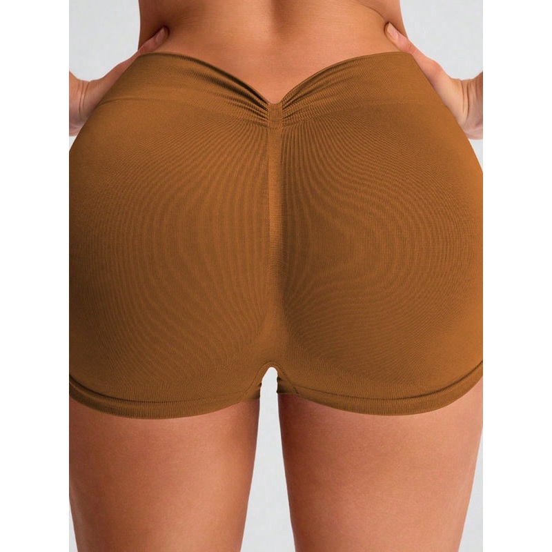 ZASUWA Female Deep V Back Seamless Shorts