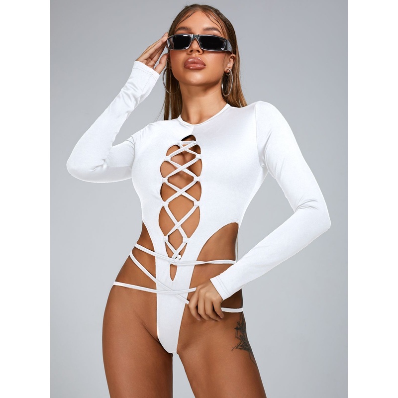 ZASUWA Female Fashion Lace-up Bodysuit