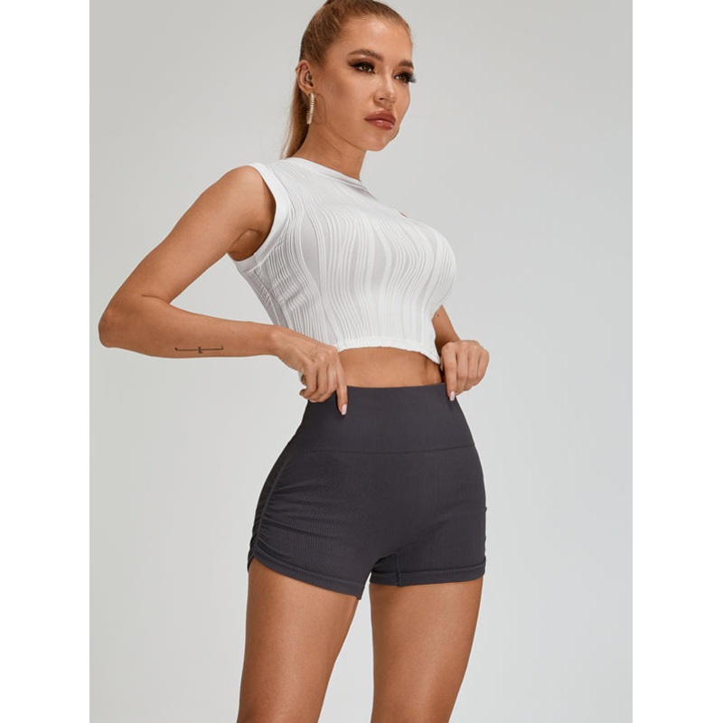 ZASUWA Female Ribbed Scrunch Bum Quick-drying Short Tracksuit