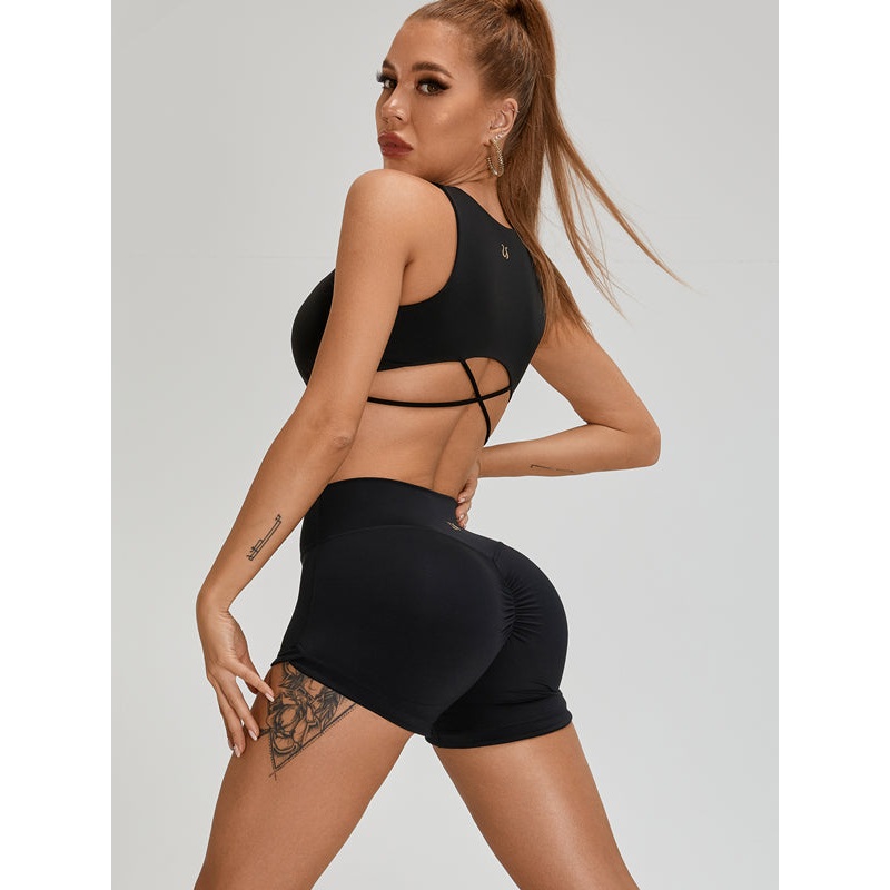 ZASUWA Female Scrunch Bum Cross Back Short Tracksuit