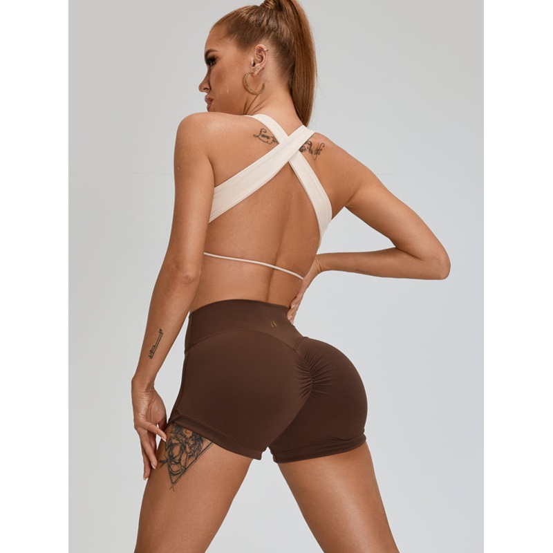 ZASUWA Female Scrunch Bum High-rise Cross Back Short Tracksuit
