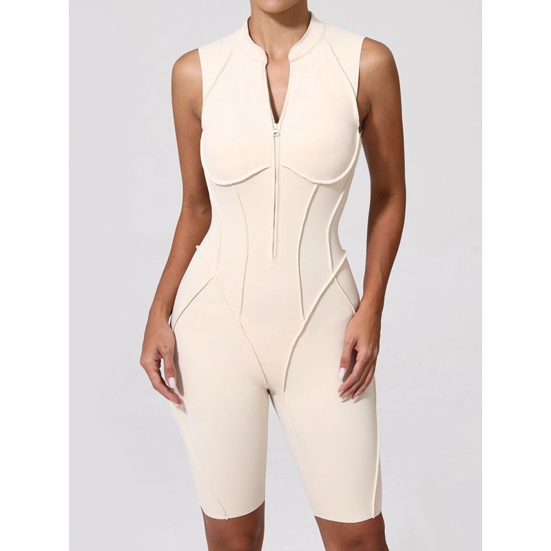 ZASUWA Female Sexy Backless Zipper Quick-dry Romper