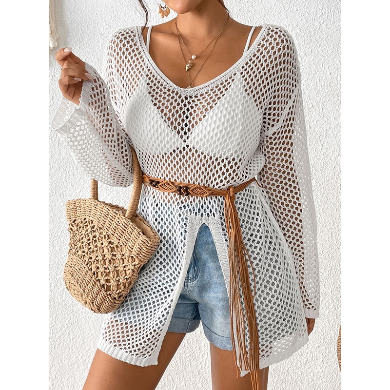 ZASUWA Female Sexy Fishnet Swimwear Cover Dress Without Bikini Set
