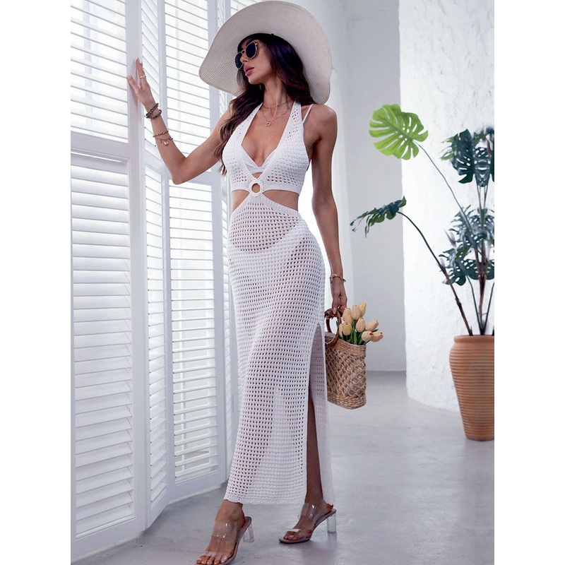 ZASUWA Female Sexy Mesh Without Bikini Set Swimwear Cover-up Dress