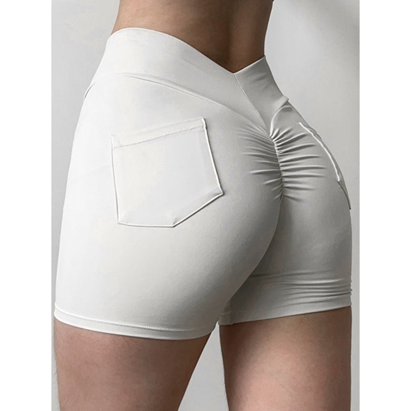 ZASUWA Female Sexy V-shape Waist Deep V Back Pocket Scrunch Bum Shorts