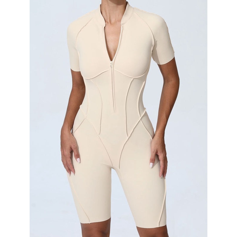 ZASUWA Female Sexy Zipper Booty Romper