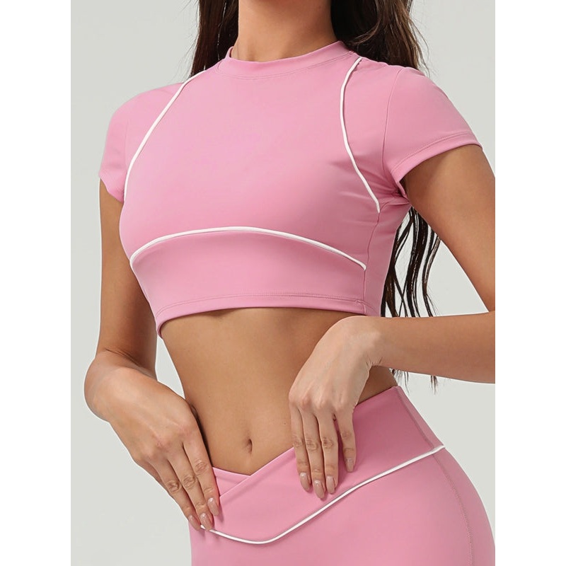 ZASUWA Female Stripes Cropped Short Sleeves