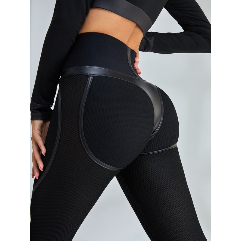 ZASUWA Fly Eye Contrast Color High-rise Hip-lift Leggings