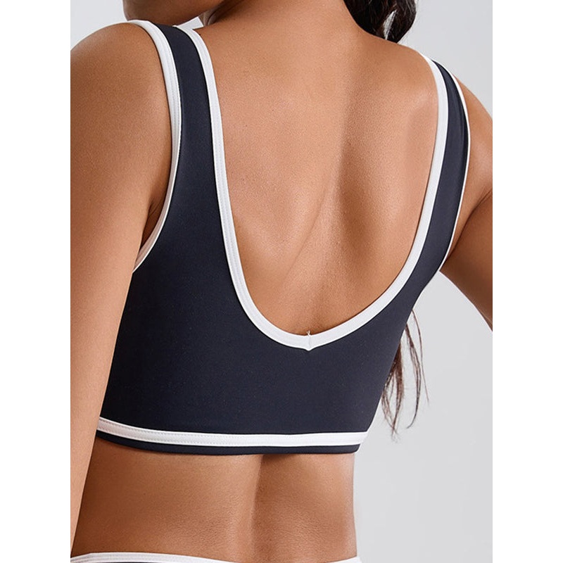ZASUWA Female Backless Quick Dry Contrast Color Sports Bras