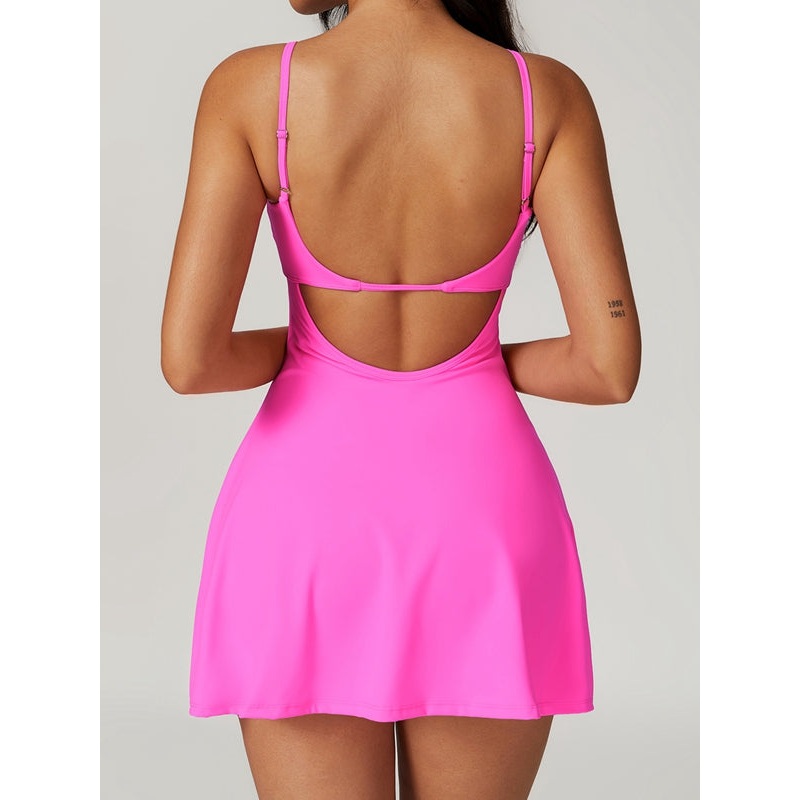 ZASUWA Female Backless Split 2 in 1 Quick-dry Dress